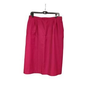 Pendleton 100% Virgin Wool Pink midi length lined skirt w/ Pockets, size 16
